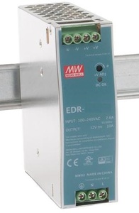 EDR-120-48 AC-DC, 120Вт, вход 90…264V AC, 47…63Гц /127…370В DC, выход 48В/2.5A, рег. вых 48…55В, изоляция 3000В AC, в кожухе на DIN-рейку 40х125.2х102мм, -20…+60°С