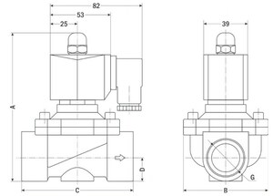 AR-2K21-10, НЗ, Ду=16мм, Присоед.3/8",Нержав.сталь, Уплотн.: Viton, Р=(0…0,7)МПа, Т=(-20…150)°С, Kv=4,1м3/ч, Катушка: SB474, =12В, вшг:110x67х56,5мм, 750г. D05417