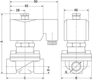 AR-2W12-15, НО, Ду=15мм, Присоед.1/2",Латунь, Уплотн.: EPDM, Р=(0…1)МПа, Т=(-10…120)°С, Kv=3,8м3/ч, Катушка: S51H, =24В, вшг:125x100x90мм, 875г. A28996