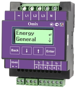 Omix D4-MA-3-0.1-RS485 Iизм: 0…6/72 /0…5000А, кл.0,1%, Uизм:0…650/0…30000В, кл.0,1%, фаз:3, F:(45…65)Гц, кл.0,1%, Экран-ЖКИ(монохром),2*12, вшг: DIN 93x76x60мм, Uпит.:~90…250/=110…280В, гармоники до 31 (по RS485) A42086