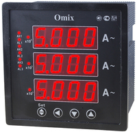 Omix P99-AX-3-0.5-3K трансф.вкл: до ~50000А, прям.вкл.: ~5А, 3ф., Экран-3 СД*4р, кл.0,5%, вшг: 96x96x105мм, пит.: ~85…~264В, реле: 3x ~2 А, 250 В A40510