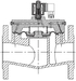 AR-YCD21-125F, НЗ, Ду=125мм, Присоед.F 5",Чугун, Уплотн.: EPDM, Р=(0,03…1)МПа, Т=(-10…120)°С, Kv=170м3/ч, Катушка: Y51H, ~220В, вшг:375x395x320мм, 44000г. D11293