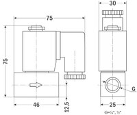 AR-CS-720W, НЗ, Ду=2мм, Присоед.1/4",Латунь, Уплотн.: Viton, Р=(0…8)МПа, Т=(-5…155)°С, Kv=0,21м3/ч, Катушка: AS11H, ~24В, вшг:75х75х30мм, 390г. D11391