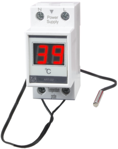 ART-D2, датчик температуры в комплекте (NTC, 10кОм), Т=(-9…99)°С, погр. 0,5°С, пит.: ~220В, вшг: 35x95x60мм. A99301