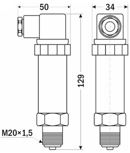 ДДМ-801, 0-1,6МПа, вых.4…20мА, кл.0,5,присоед. М20x1,5 A42456