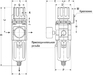 ФР-3000-14, фильтр с регулятором давления, 2000л/мин, Тонкость очистки: 5мкм, присоед.:1/4", P=(0,05…1)МПа, компоновка: вертикальная A44197