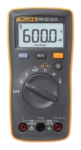 Fluke 107, U: ~/=600В, I:~/=10А40, F=100кГц, C= 1000мкФ, Особенность: Скважность,подсветка,IP40, Вес: 204г. D10552