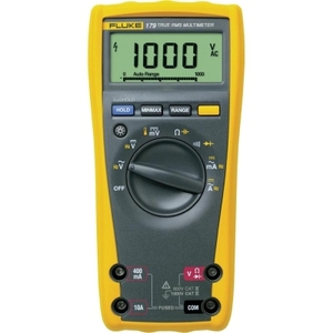 Fluke 179, U: =1000/~1000В, I:~/=10А50, F=100кГц, C= 10000мкФ, Т= -40…400°С, Вес: 420г. D10593