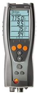 Testo 327-1, арт. 0563 3204, Газ: Дымовой, Изм. Параметр: O2, COЗонд отбора пробы, блок питания, запасные фильтры зонда, кейс 130027002