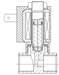 AR-YCL41252, 2/2 бистабильный, Ду=2,5мм, Присоед.1/4",Латунь, Уплотн.: Viton, Р=(0…1)МПа, Т=(-10…120)°С, Kv=0,15м3/ч, Катушка: L21H, =24В, вшг:74х25х62мм, 169г. D11092